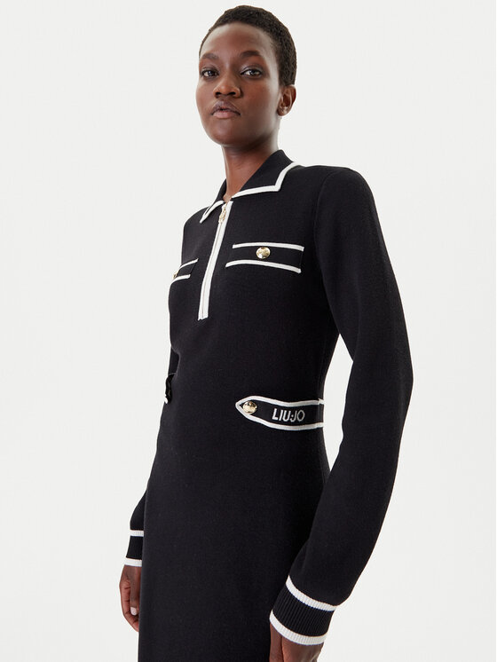Liu Jo Sport Liu Jo Sport Rochie tricotată TF5251 MS59L 03N66 Negru Regular Fit
