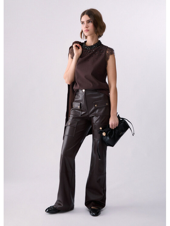Liu Jo Liu Jo Pantaloni di tessuto CF6198E0624X0807 Marrone Regular Fit