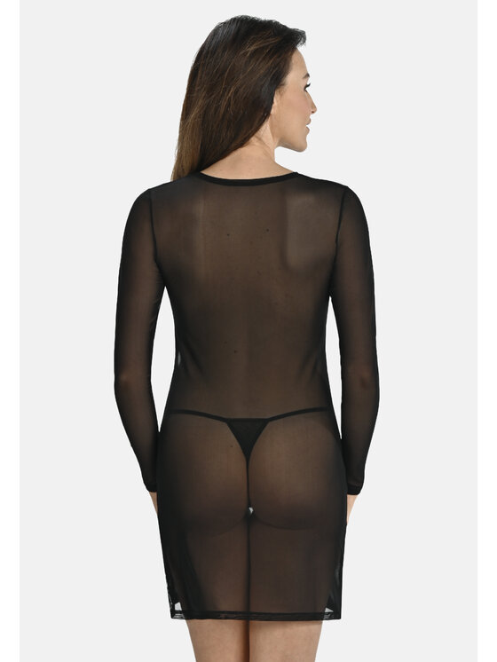 Teyli Teyli Koszula nocna 641 Czarny Regular Fit
