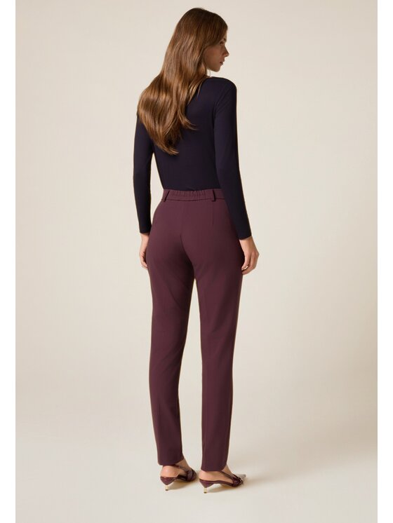 Oltre Oltre Pantaloni di tessuto P010R108935N036 Bordeaux Flare Fit