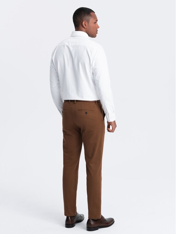 Ombre Ombre Chino kalhoty OM-PACP-0190 Hnědá Regular Fit