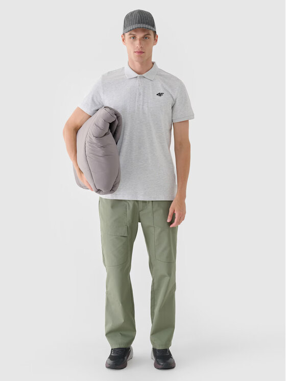 4F 4F Polokošile 4FWMM00TPTSM367-27M Šedá Regular Fit