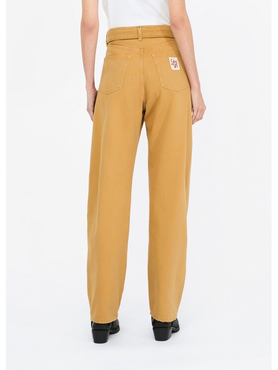 Liu Jo Liu Jo Spodnie materiałowe MF5298T115A80939 Żółty Regular Fit
