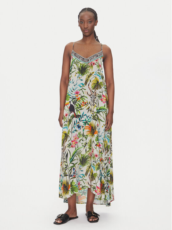 LOLA CASADEMUNT Letné šaty LS2516037 Zelená Relaxed Fit
