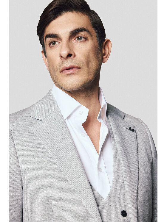 Lancerto Lancerto Marynarka Terralba MA131125000009 Szary Slim Fit