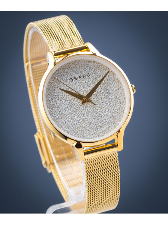 Obaku Obaku Zegarek V238LXGWMG Złoty