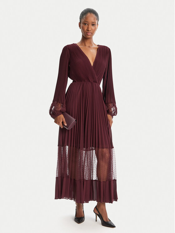 TWINSET TWINSET Sukienka wieczorowa 252TP2641 Bordowy Regular Fit