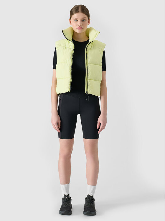 4F 4F Kamizelka MIDSHOP TEXTILE Zielony Oversize