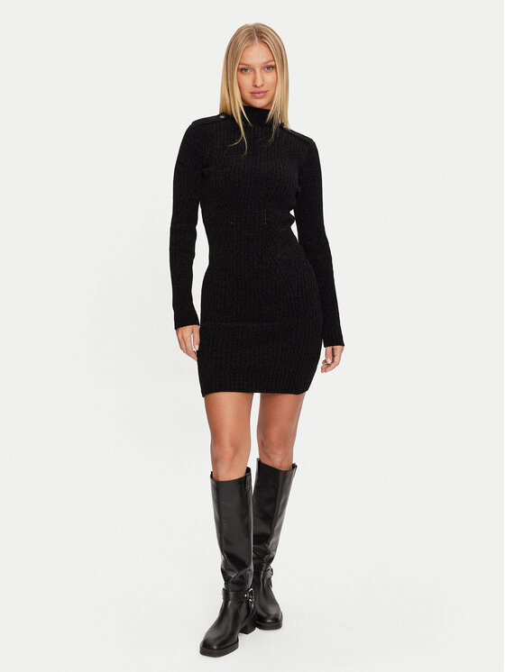 Guess Guess Sukienka dzianinowa Keily W4BK27 Z3JE0 Czarny Regular Fit