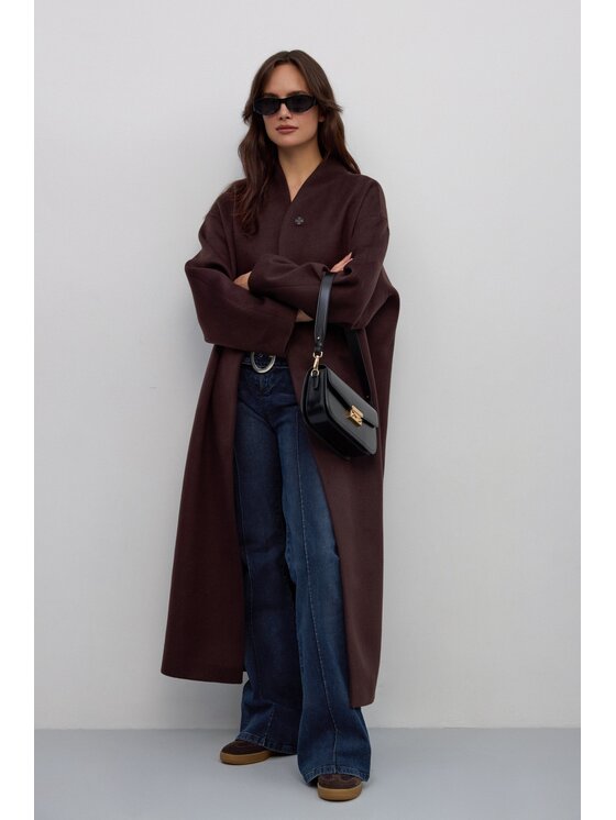 Estro Estro Παλτό ER00117932 Καφέ Loose Fit