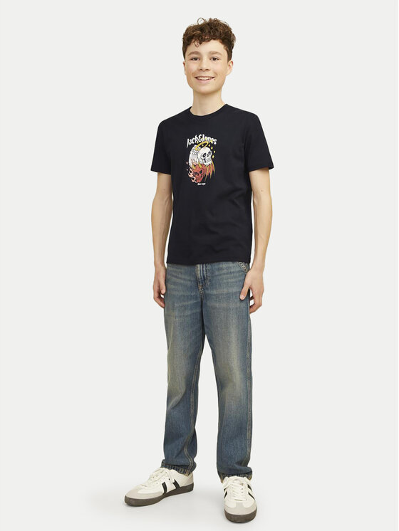 Jack&Jones Junior Jack&Jones Junior Marškinėliai Seven Skull 12263213 Juoda Standard Fit