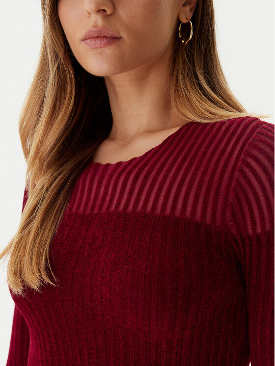 Guess Guess Trikotažinė suknelė W5BK63 Z0890 Raudona Slim Fit