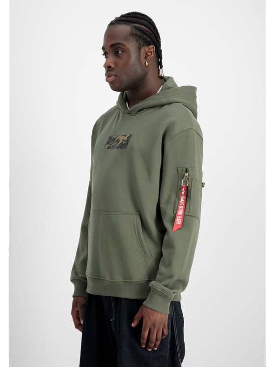 Alpha Industries Alpha Industries Bluza Camo Panel Hoodie Zielony Regular Fit