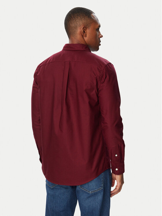 Tommy Hilfiger Tommy Hilfiger Hemd Solid Heritage MW0MW35774 Dunkelrot Regular Fit