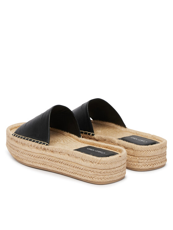 Calvin Klein Calvin Klein Espadrilky Flatf Espa Mule Lth Mg HW0HW03027 Černá