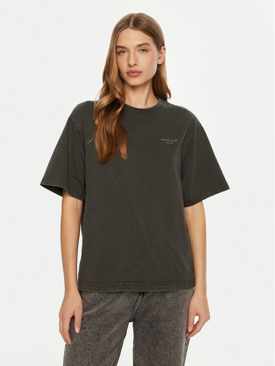 Mustang T-shirt Welby 1015943 Grigio Oversize, taglia : XS