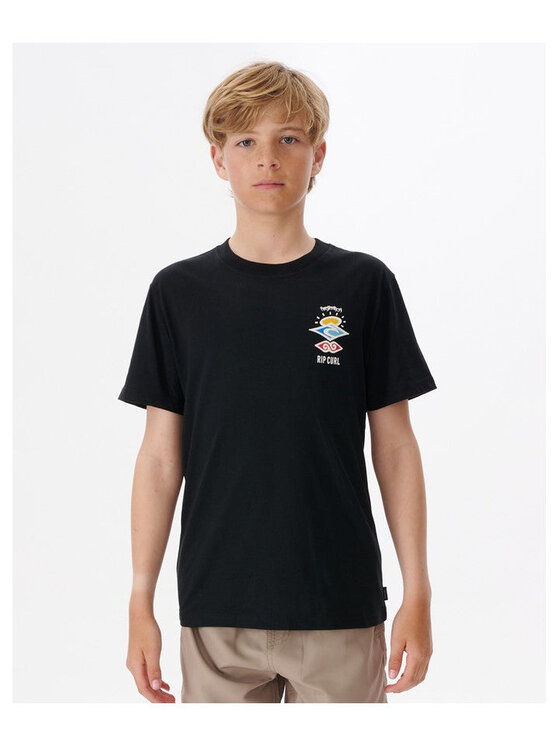 Rip Curl Rip Curl T-Shirt Search Icon Tee -Boy Czarny Regular Fit