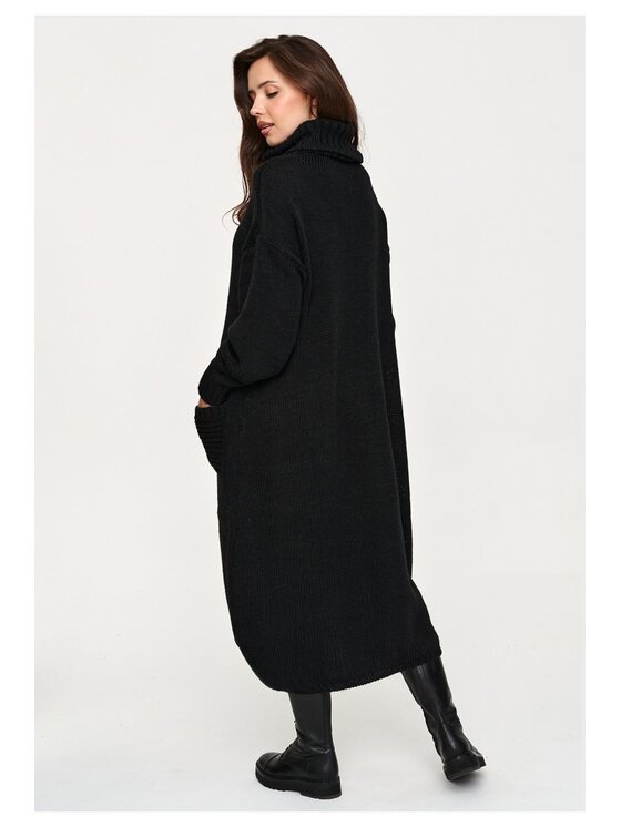 Makadamia Makadamia Sweter S178 Czarny Loose Fit
