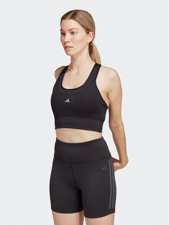 adidas Sporta krūšturis Medium-Support Running Pocket IC8003 Melns