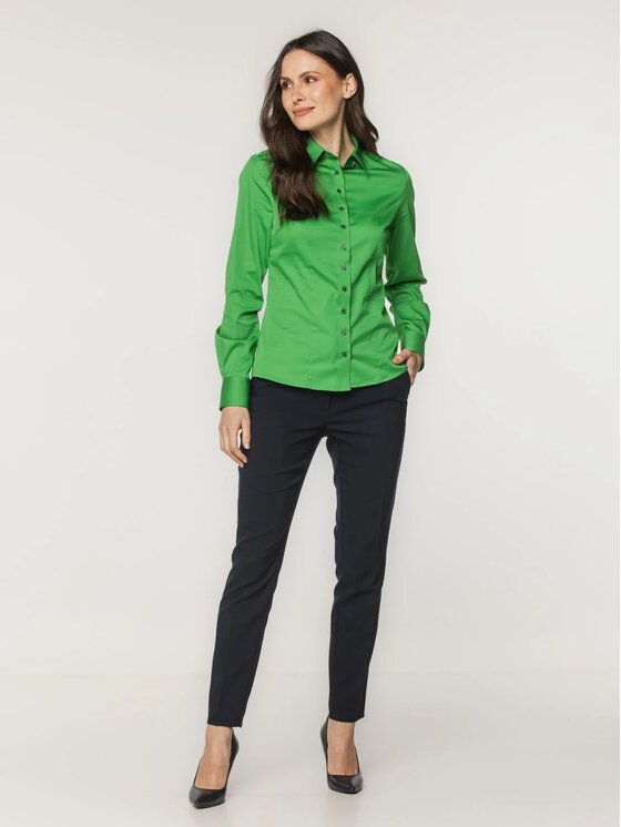 Willsoor Willsoor Koszula 61505 Zielony Slim Fit
