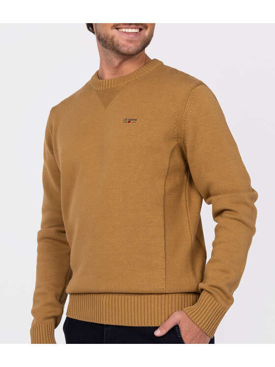 Lee Cooper Lee Cooper Sweter BILL Brązowy Regular Fit
