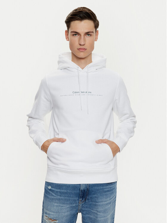 Calvin Klein Jeans Calvin Klein Jeans Суитшърт Minimal Logo J30J327076 Бял Regular Fit