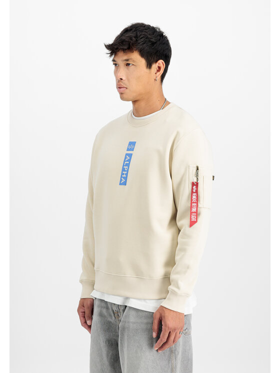 Alpha Industries Alpha Industries Bluza Alpha Puff Print Sweatshirt Beżowy Regular Fit