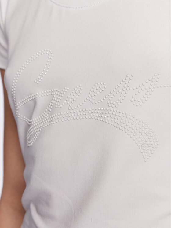 Guess Guess T-shirt Adelina W3RI14 J1314 Bijela Slim Fit