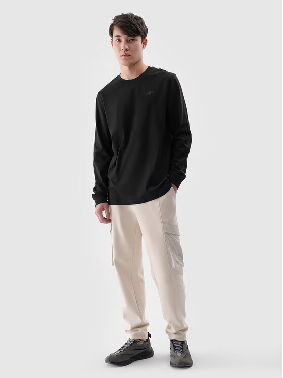 4F 4F Longsleeve 4FWMM00TLONM432-20S Czarny Regular Fit