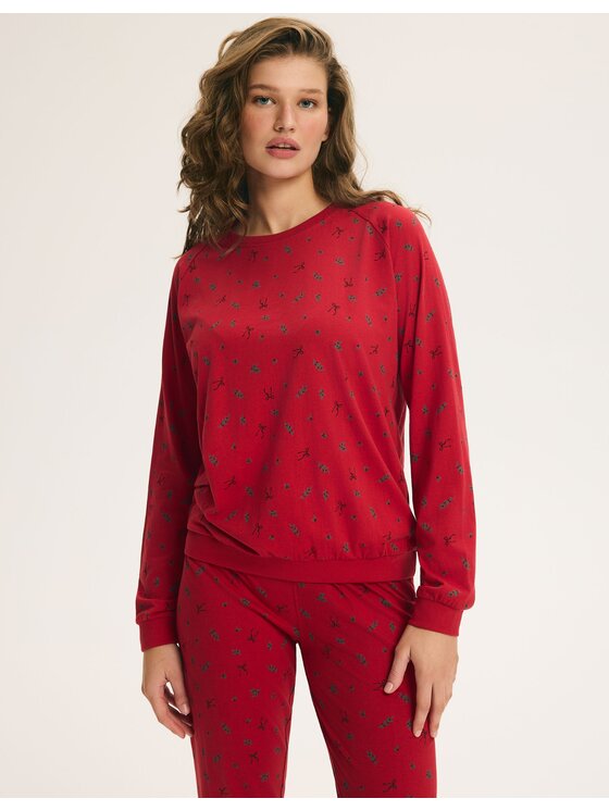 Esotiq Esotiq Piżama 46123 Czerwony Regular Fit