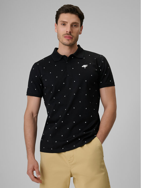 4F 4F Polo COMMERCIAL Czarny Regular Fit