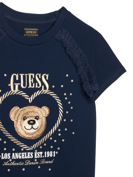 Guess Guess Kleid für den Alltag K6RK01 KAUH0 Dunkelblau Regular Fit