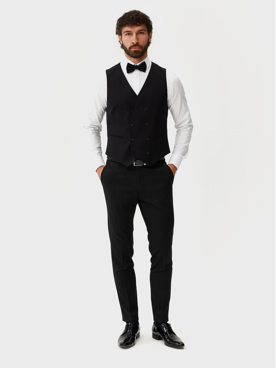 Evenemen Evenemen Kamizelka garniturowa Boston Czarny Slim Fit