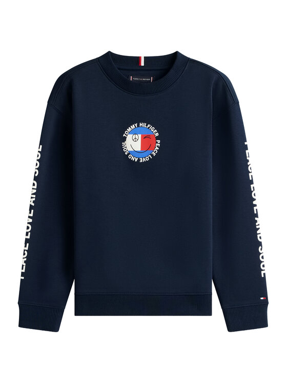Tommy Hilfiger Tommy Hilfiger Mikina Smiley Flag KB0KB10258 Tmavomodrá Regular Fit