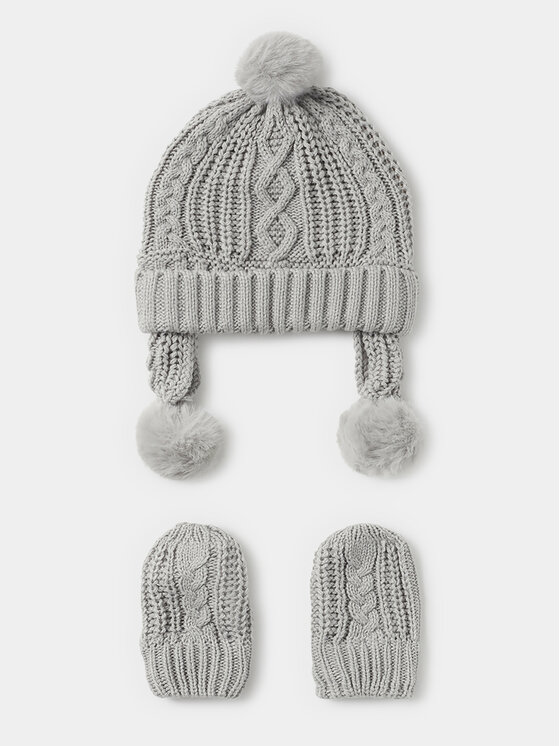 Mayoral Mayoral Set di Cappello e Guanti 9.666 Grigio Regular Fit