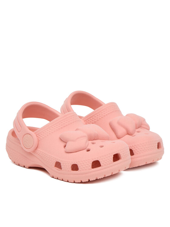 Crocs Crocs Plätud Toddler Classic Velvet Bow Clog 211887 Roosa
