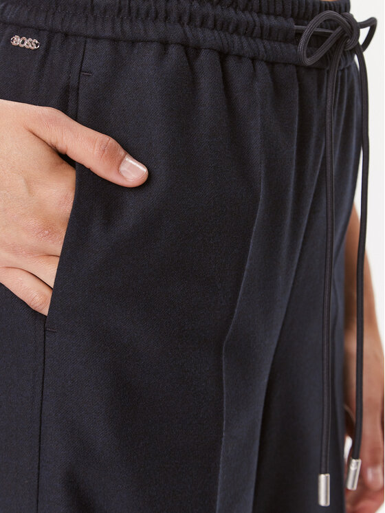 BOSS Boss Medžiaginės kelnės Tavite 50502722 Tamsiai mėlyna Relaxed Fit