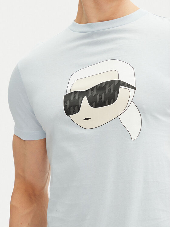 KARL LAGERFELD KARL LAGERFELD Tricou 755073 552251 Albastru celest Regular Fit