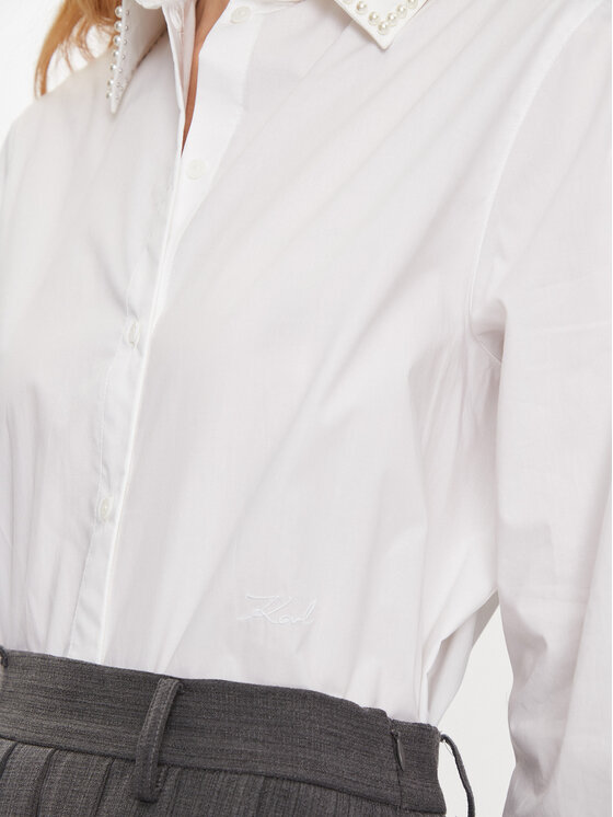 KARL LAGERFELD KARL LAGERFELD Πουκάμισο 246W1602 Λευκό Relaxed Fit