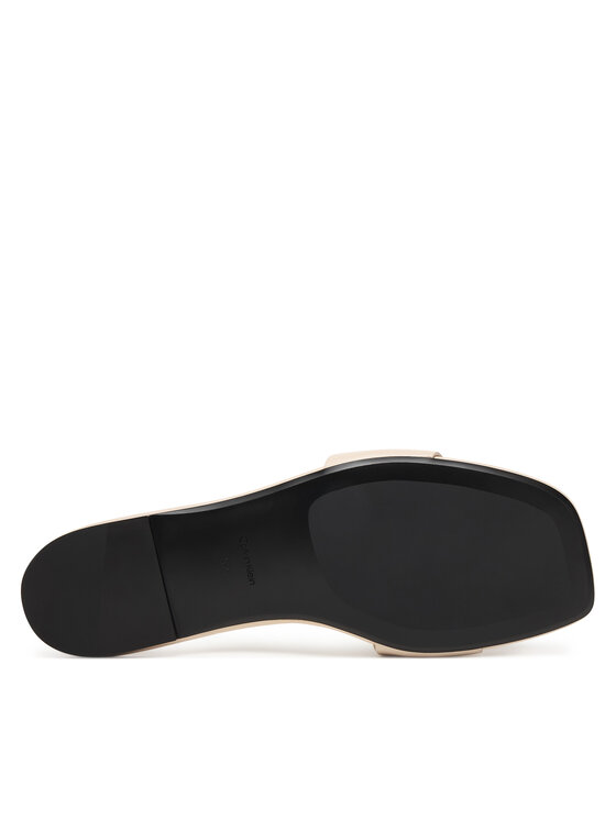 Calvin Klein Calvin Klein Şlapi Square Flat Sandal Emblem HW0HW03128 Écru