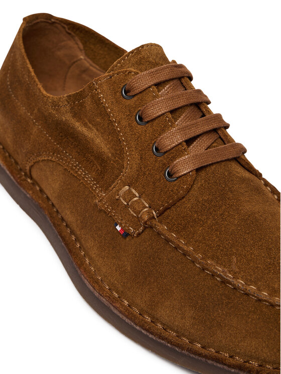 Tommy Hilfiger Tommy Hilfiger Poltopánky Stitchdown Suede Derby FM0FM05841 Hnedá