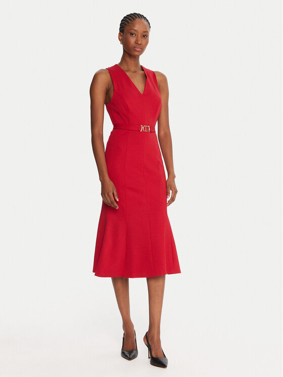 TWINSET TWINSET Cocktail obleka 252TP2606 Rdeča Slim Fit