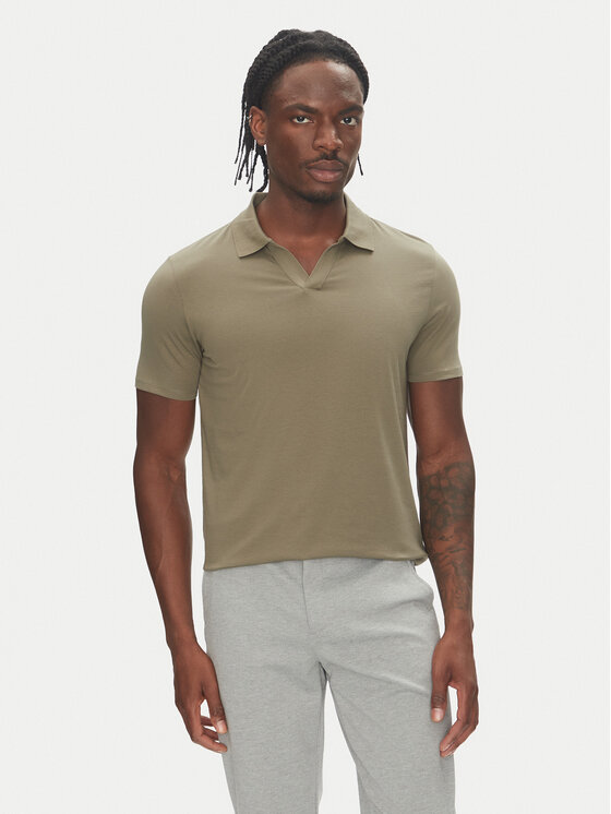 Lindbergh Lindbergh Polokošile 30-404036 Khaki Slim Fit