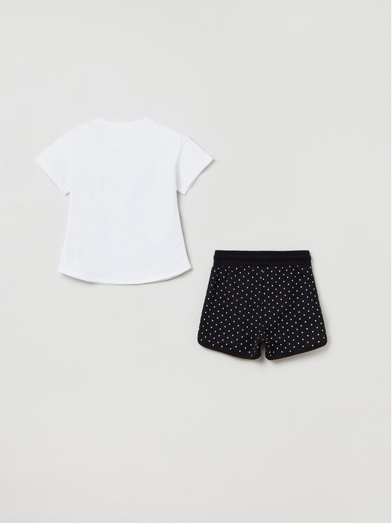 OVS OVS Sada T-shirt a šortky 1763503 Bílá Regular Fit