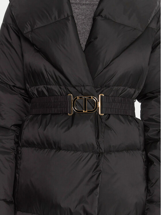 TWINSET TWINSET Pehelykabát 252TT2050 Fekete Regular Fit