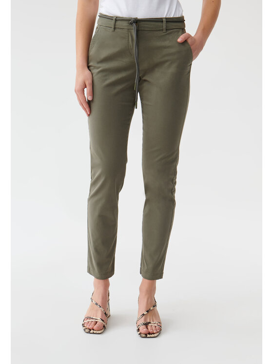 TATUUM TATUUM Kalhoty z materiálu HINO Khaki Skinny Fit