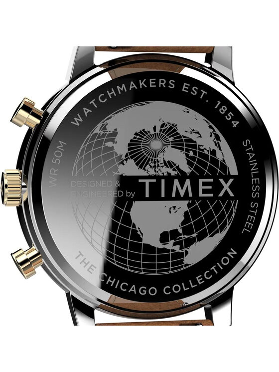 Timex Timex Годинник Chicago Chronograph 45mm TW2U39000 Коричневий