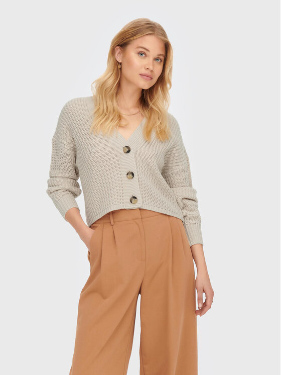 ONLY ONLY Kardiganas Carol 15211521 Smėlio Relaxed Fit