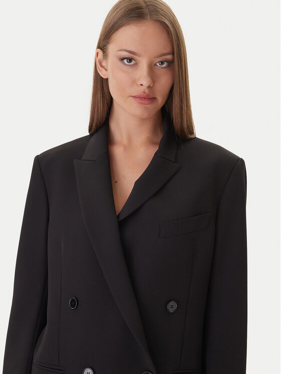 Patrizia Pepe Patrizia Pepe Marynarka 2S1543 A498 Czarny Regular Fit