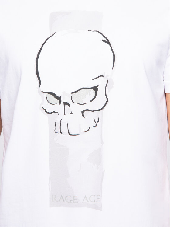 Rage Age Rage Age Tricou Painted Scull 1 Alb Slim Fit